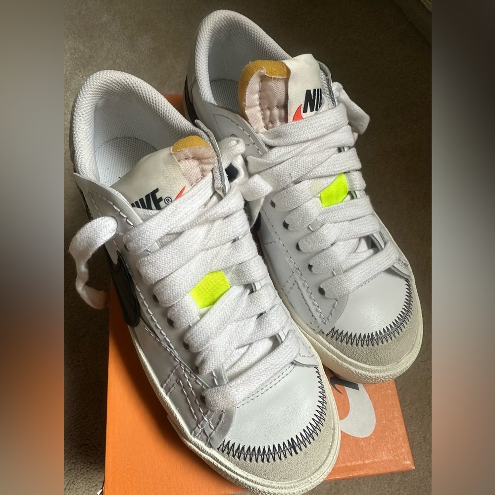 Nike White Sneakers with Neon Accents
